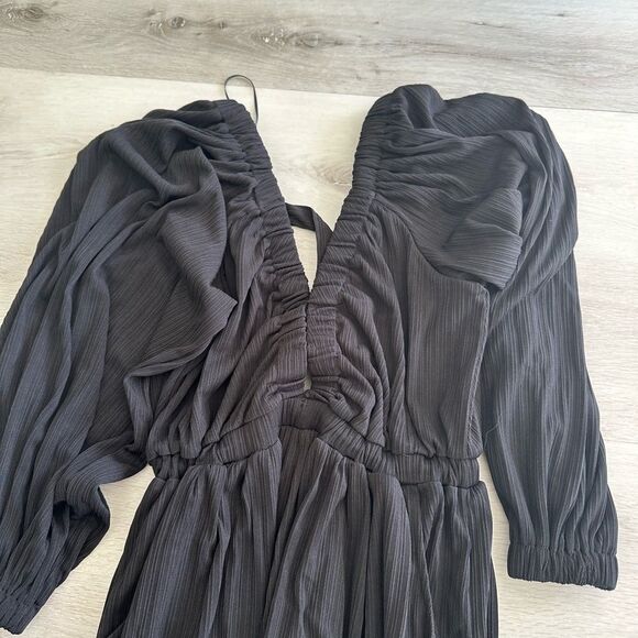 Topshop Jersey Long Sleeve Jumpsuit Black US 8-10 NWT IN PACKAGE - Picture 6 of 10